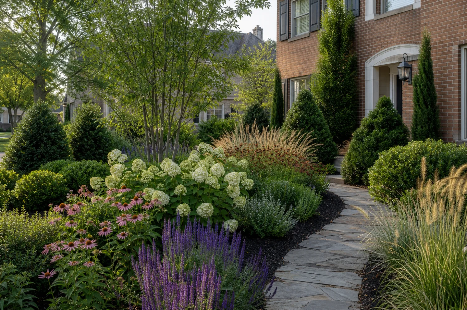 Fictional layered front garden concept